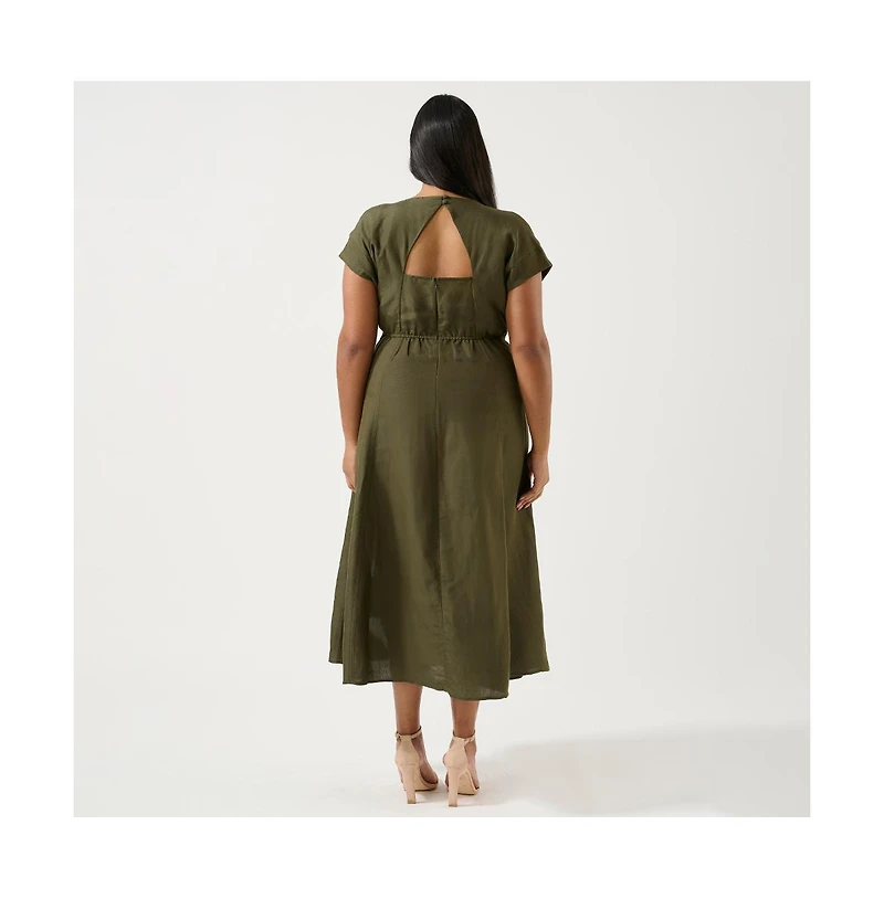 Estelle Aubrey V-Neck Midi Dress