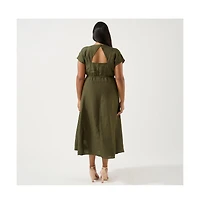 Estelle Aubrey V-Neck Midi Dress