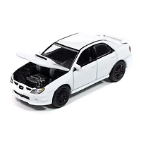 1/64 2006 Subaru Impreza Wrx White Mecum Johnny Lightning Storage Tin