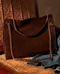 Lauren Ralph Bradley Large Pebbled Leather Tote Bag