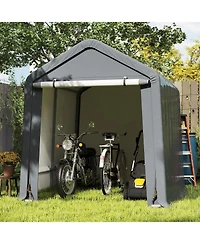 Slickblue Outdoor Portable Motorcycle Shelter with Waterproof Cover for Storage