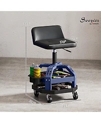 Homcom Rolling Mechanic Stool, 300 Lbs Capacity Garage