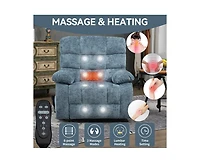 Lift Recliner Chair Heat Massage Dual Motor Infinite Position Up to 350 Lbs Large Electric Power Recliners with Power-Remote, Medium-firm and Hea