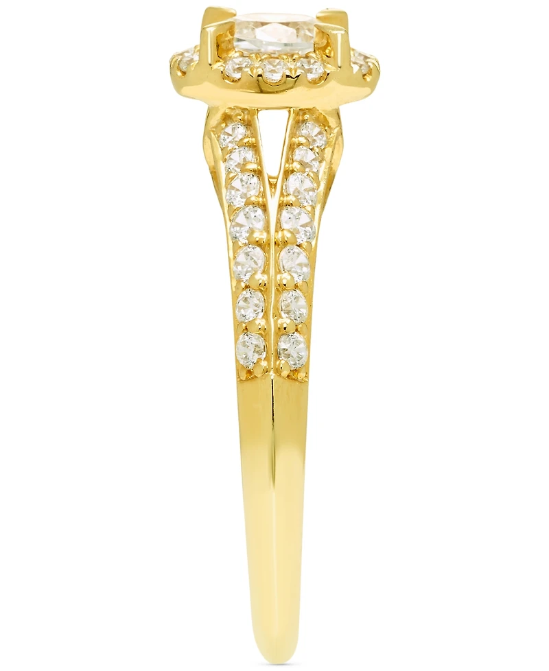 Diamond Oval Halo Split Shank Engagement Ring (3/4 ct. t.w.) in 14k Gold