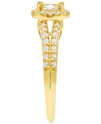 Diamond Oval Halo Split Shank Engagement Ring (3/4 ct. t.w.) in 14k Gold