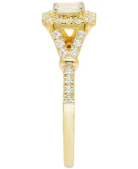 Diamond Emerald-Cut Halo Engagement Ring (5/8 ct. t.w.) in 14k Gold
