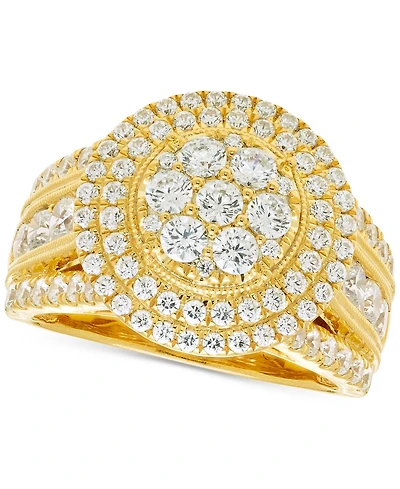 Diamond Halo Cluster Engagement Ring (2 ct. t.w.) in 14k Ring