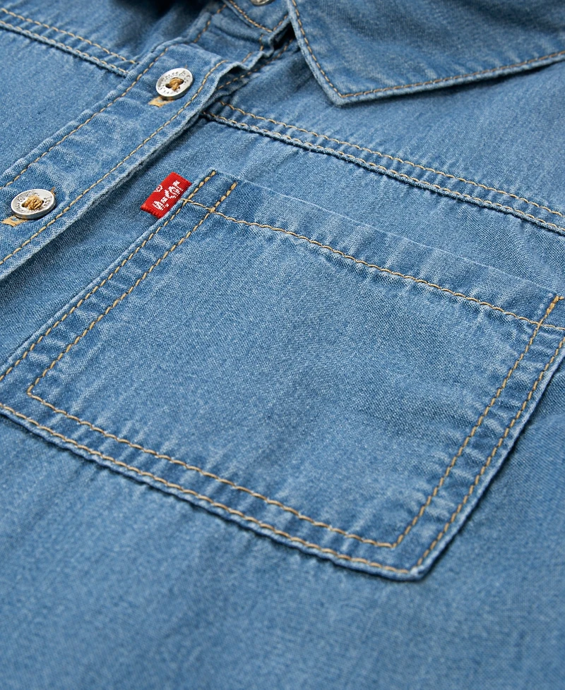 Levi's Big Girls Short Sleeve Denim Shirt