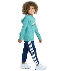 adidas Toddler and Little Boys 2-Piece Long Sleeve Hooded T-Shirt Jogger Pant Set