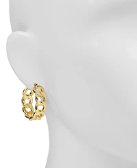 Patricia Nash Matte Hammered Link Hoop Earrings