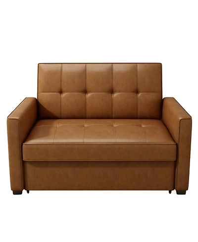 Gold Sparrow 51" Faux Leather Chandler Convertible Loveseat Bed, Created for Macy's