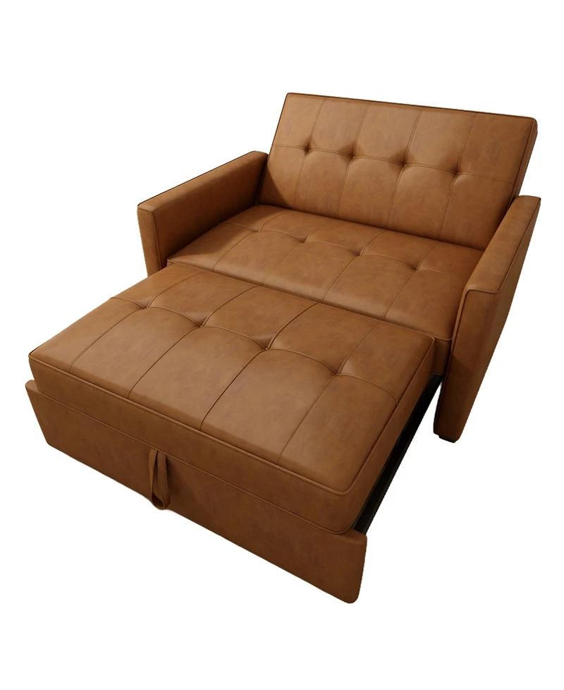 Gold Sparrow 51" Faux Leather Chandler Convertible Loveseat Bed, Created for Macy's