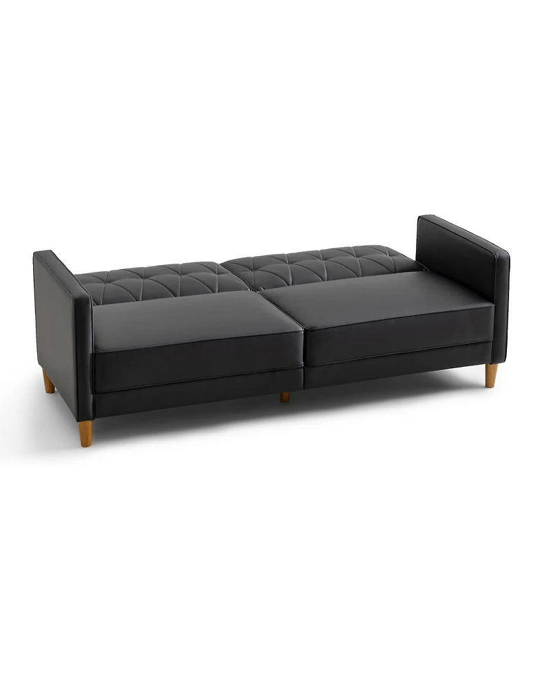 Gold Sparrow 77" Faux Leather Victoria Convertible Sofa Bed, Created for Macy's