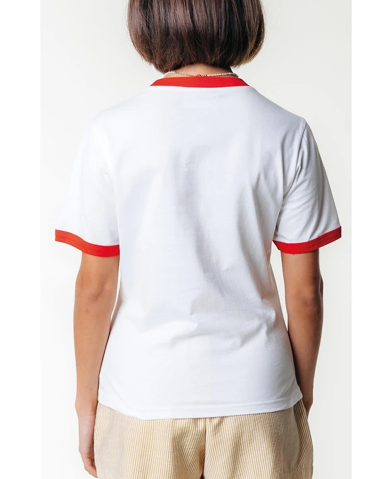 Colourful Rebel Women's Logo Wave Ringer Boxy Tee