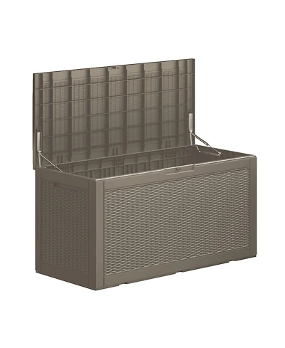 Mondawe 100 Gallon Wicker Resin Deck Box