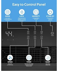 Cowar 45-Pint Dehumidifier for Home, Basement & Large Rooms, White, Auto/Manual Drain, 3 Modes, Auto Defrost, Dry Clothes, 12H Timer