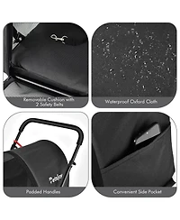 4-in-1 Double Pet Stroller with Detachable Carrier and Travel Carriage