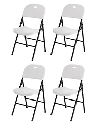 Sugift Portable Folding Chair Set with Durable Steel Frame 4 Pack