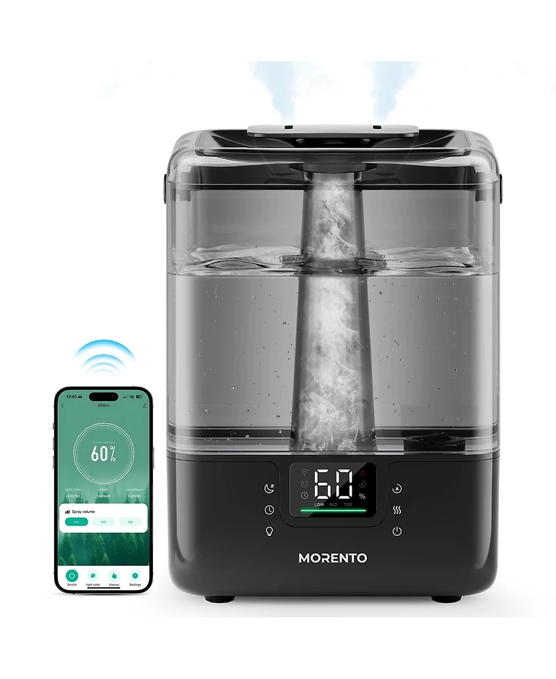 Morento Smart Humidifier for Bedroom Large Room Home, 6L Cool Mist Humidifiers with Essential Oil Diffuser, App & Voice Control