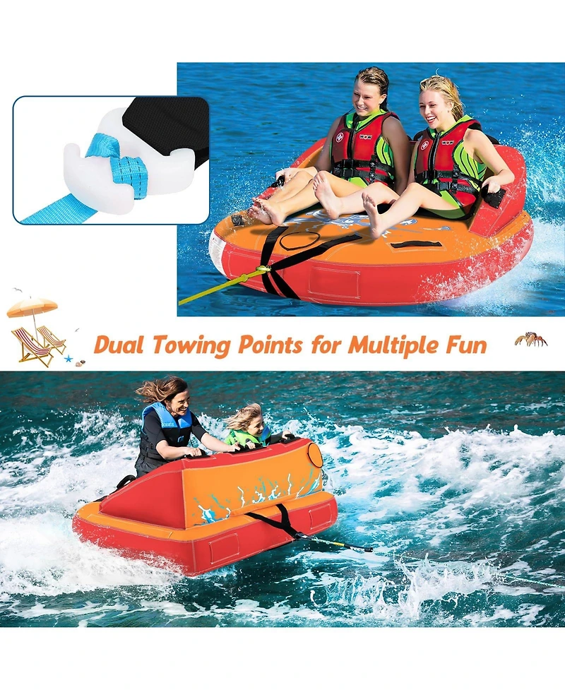 2 Person Water Sport Inflatable Towable Tubes for Boating