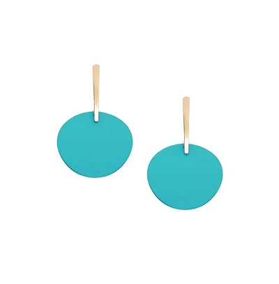 Sohi Women's Silver Geometric Drop Earrings