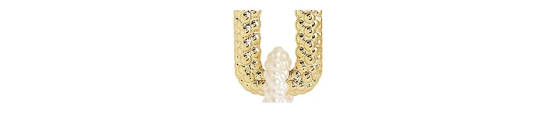 Sohi Women's White Link Drop Earrings