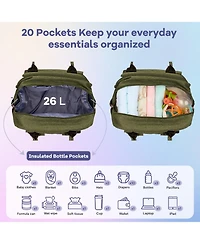 Ruvalino Baby Diaper Bag Backpack Multifunction Travel Maternity Changing