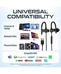 Delton 24EC Usb-c Wired Earbuds with Microphone, Ergonomic In-Ear Design with Ear Hook, Hi-Fi Stereo Sound and In-Line Remote Control, Usb C Earphone