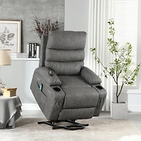 Boyel Living Recliner Chair Electric Power Lift Recliner Chair with Massage and Heat for Elderly, with Side Pockets, Hidden Cup Holder