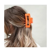 Large Rectangle Claw Clip - Orange
