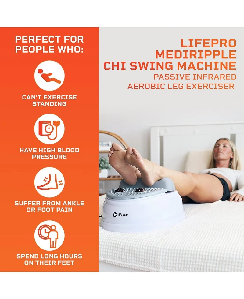 LifePro MediRipple Chi Swing Machine – Passive Leg Exerciser for Circulation, Relaxation & Recovery – Use While Sitting or Lying Down