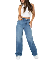 Celebrity Pink Juniors' High Rise Baggy Wide-Leg Curvy Jeans