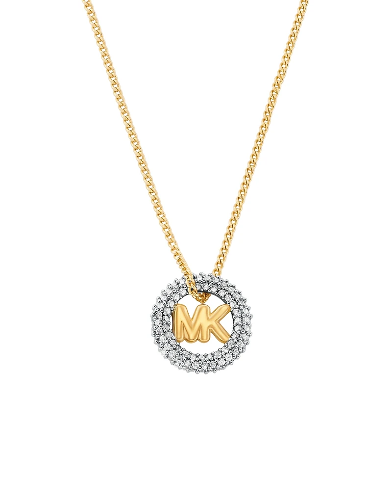 Michael Kors Pave Logo Pendant Necklace
