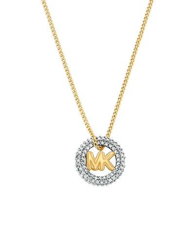 Michael Kors Pave Logo Pendant Necklace