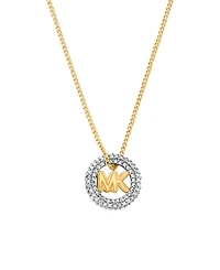 Michael Kors Pave Logo Pendant Necklace