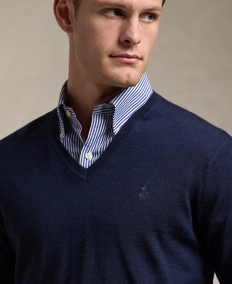 Polo Ralph Lauren Men's Washable Wool V-Neck Sweater