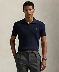 Polo Ralph Lauren Men's Rib-Knit Cotton Polo-Collar Sweater
