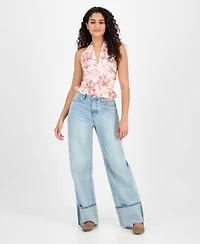 En Saison Women's Sedona Halter-Neck Ruffle-Trim Top