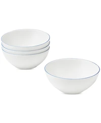 Arch Studio Opal Glass Blue Rim Coupe Cereal Bowl, Set of 4, Exclusively at Macy's