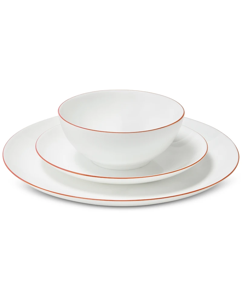 Arch Studio Opal Glass Rust Rim 12 Pc Dinnerware Set, Service for 4, Exclusively at Macy's
