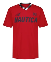 Nautica Big Boys V-Neck Logo Short Sleeve T-Shirt