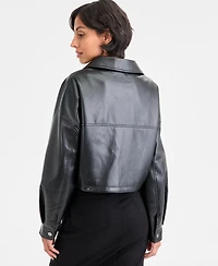Guess Women's Flaminia Cropped Faux-Leather Jacket