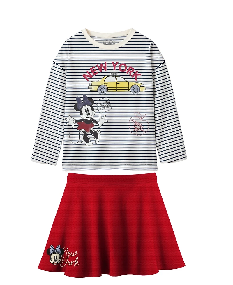 Disney Toddler and Little Girls 2-Piece Minnie New York T-Shirt Skirt Set