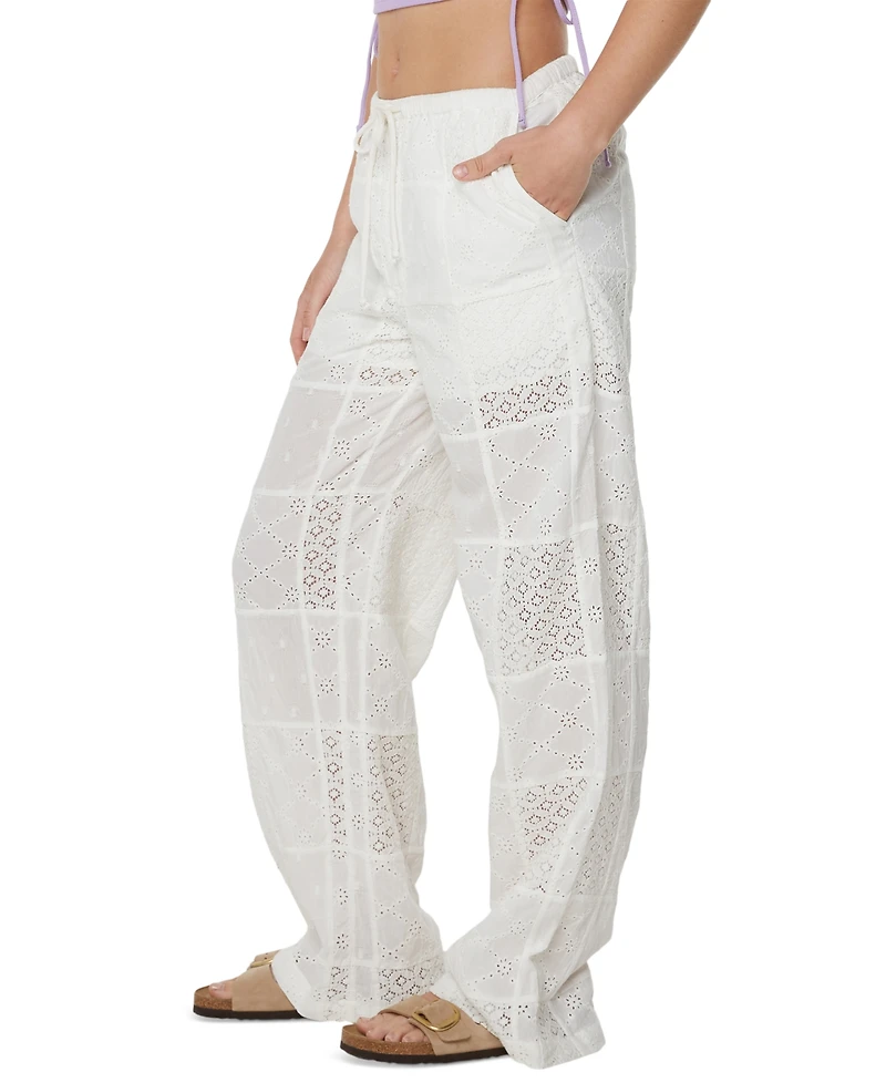 Roxy Juniors' Precious Patchwork Cotton Eyelet Pants