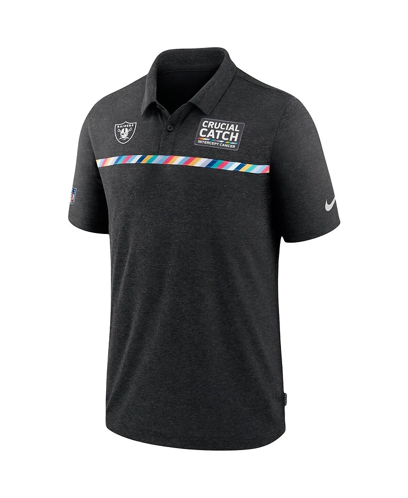 Nike Men's Black Las Vegas Raiders Crucial Catch Sideline Early Season Polo Shirt