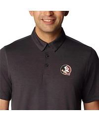 Columbia Men's Heather Black Florida State Seminoles Tech Trail Omni-Wick Polo Shirt