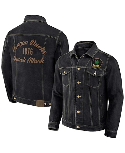 Darius Rucker Collection by Fanatics Men's Black Oregon Ducks Button-Up Denim Jacket