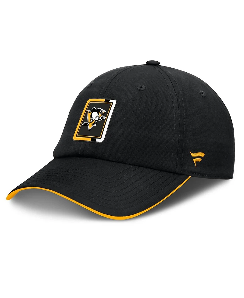 Fanatics Men's Black/Gold Pittsburgh Penguins Authentic Pro Ripstop Adjustable Hat