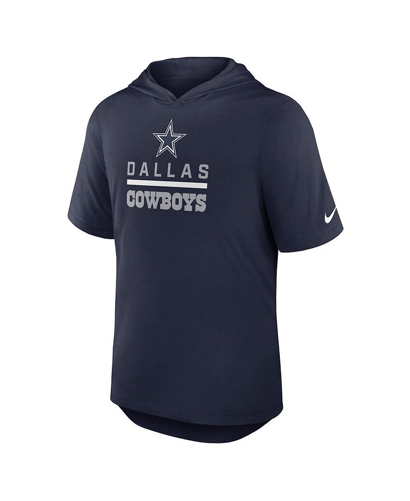 Nike Men's Navy Dallas Cowboys Lockup Tri-Blend Hoodie T-Shirt
