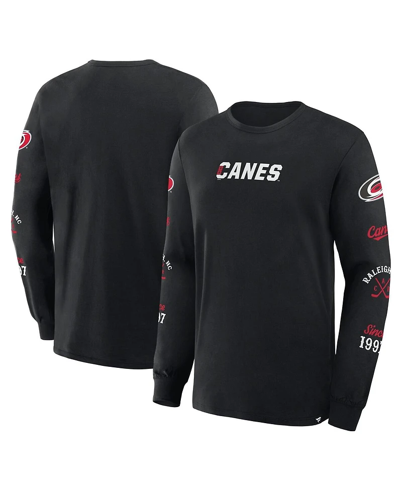 Fanatics Men's Black Carolina Hurricanes Boxed Legacy Long Sleeve T-Shirt